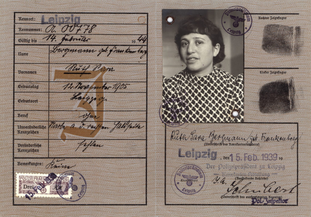 Jewish identity card, 1939.