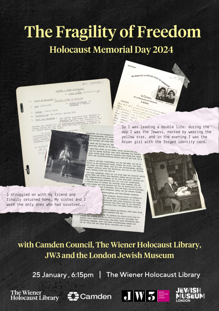 Holocaust Memorial Day 2024 An evening of remembrance with The Wiener Holocaust Library, Camden