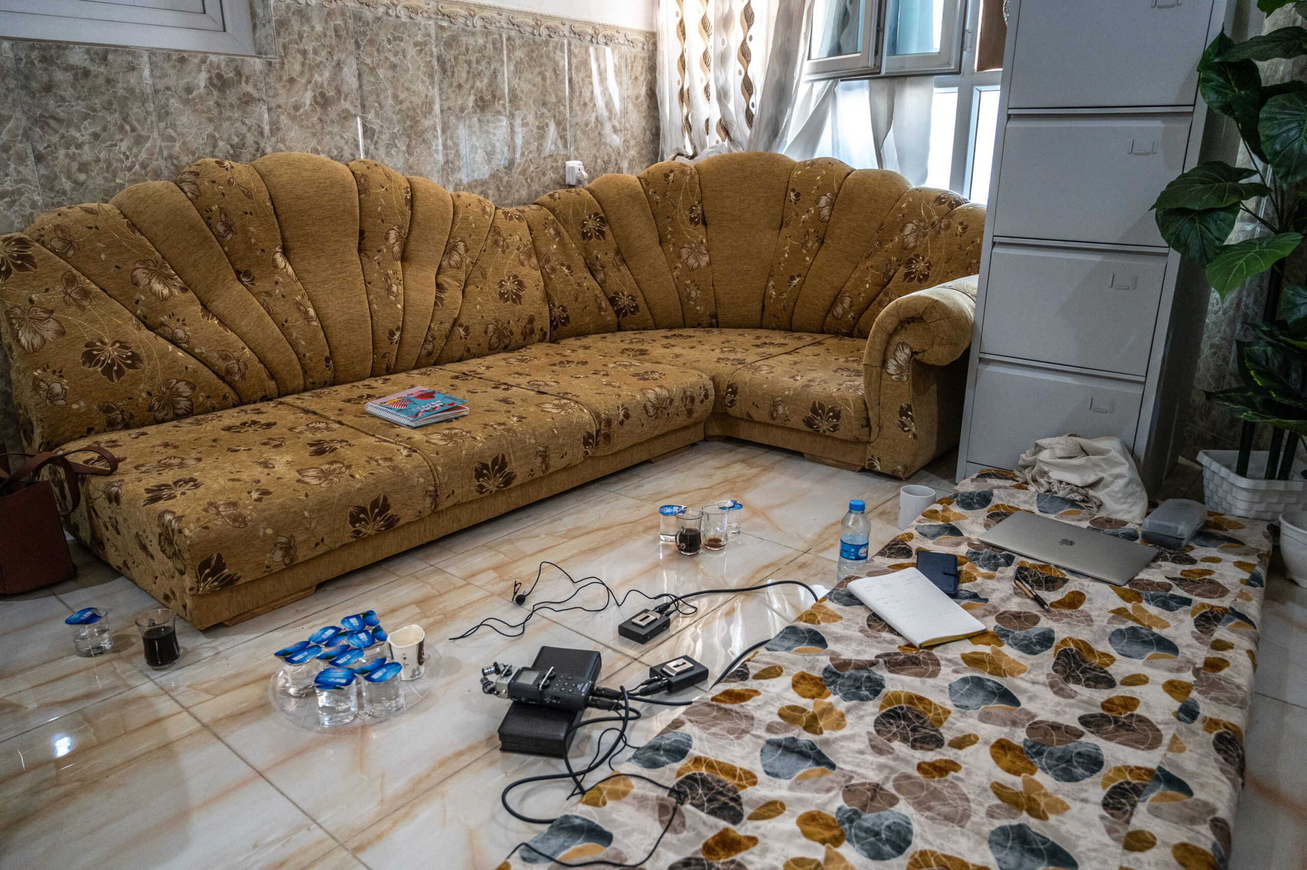 A room in a house in the Khanke refugee camp, Northern Iraq, where Dr Becky Jinks conducted interviews with survivors of the Yezidi genocide